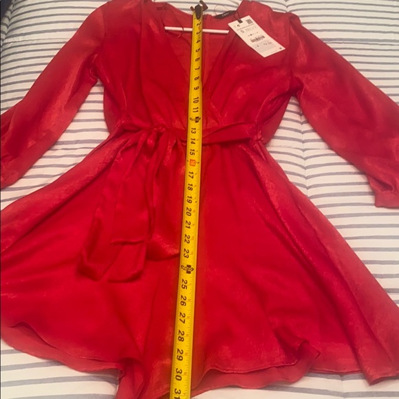 Satin red jumpsuit - Picture 6 of 8